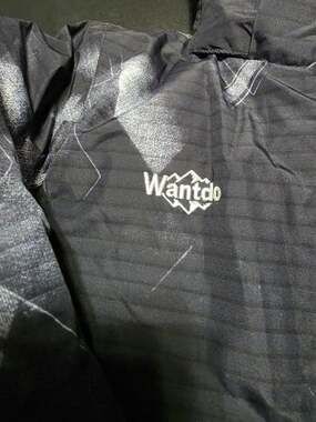 Wantdo Men's S Hooded Geometric Jacket Gray/Black Full Zip Snap Front